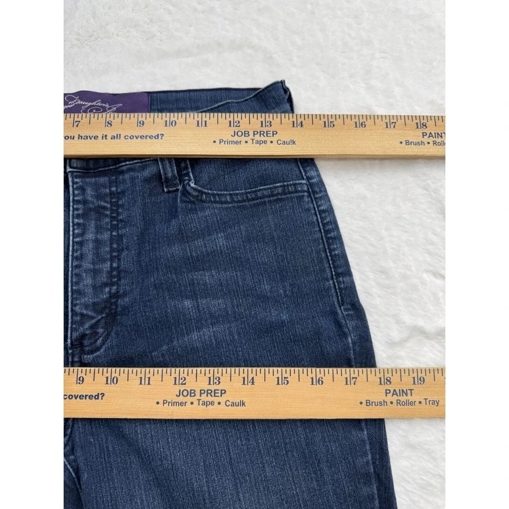 NYDJ Blue Straight Leg Jeans with Embroidered Pockets - Picture 8 of 16